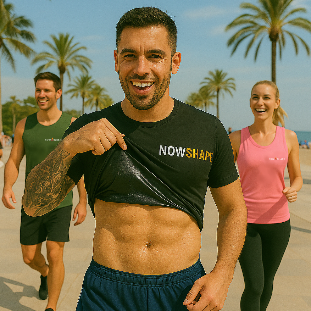 Now Shape All Black Sauna Effect Shirt